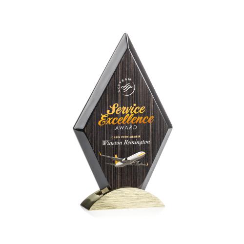 Awards and Plaques - Eco-Friendly Trophies - Atridge Slatewood Full Color Gold Wood Trophy