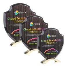 Belgrave Slatewood Full Color Gold Unique Wood Trophy - Eco-Friendly Trophies