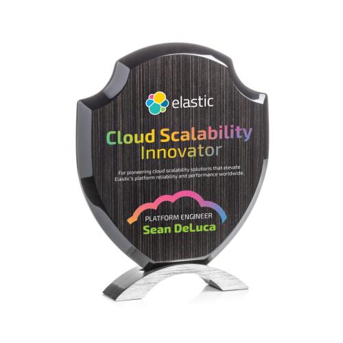 Awards and Plaques - Eco-Friendly Trophies - Belgrave Slatewood Full Color Silver Unique Wood Trophy