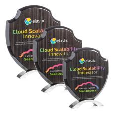 Belgrave Slatewood Full Color Silver Unique Wood Trophy - Eco-Friendly Trophies