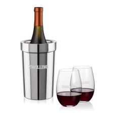 Milano Wine Cooler & Cordero Stemless Wine Set - Wine Glasses