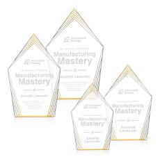 Grayson Gold Peaks Acrylic Trophy - Acrylic Trophies