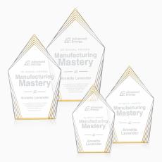 Grayson Gold Peaks Acrylic Trophy - Employee Awards