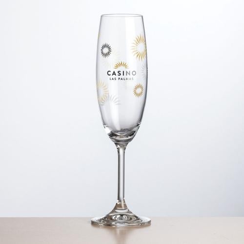 Custom Barware Glasses - Champagne Glasses - Neptune Flute - Full Color