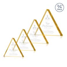 Arriaga Triangle Gold Pyramid Crystal Trophy - Crystal Trophies