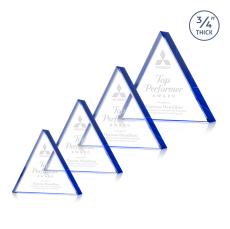 Arriaga Triangle Blue Crystal Trophy - Employee Awards