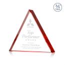 Arriaga Triangle Red Pyramid Crystal Trophy