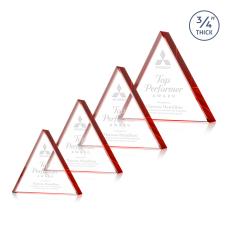 Arriaga Triangle Red Pyramid Crystal Trophy - Employee of the Month
