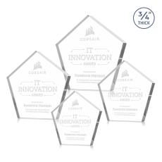 Belmar Steiner Clear Polygon Crystal Trophy - Employee Awards