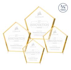 Belmar Steiner Gold Polygon Crystal Trophy - Employee of the Month