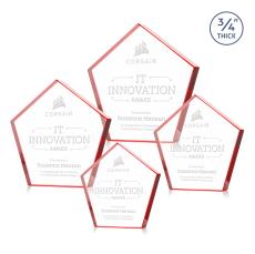 Belmar Steiner Red Polygon Crystal Trophy - Crystal Trophies