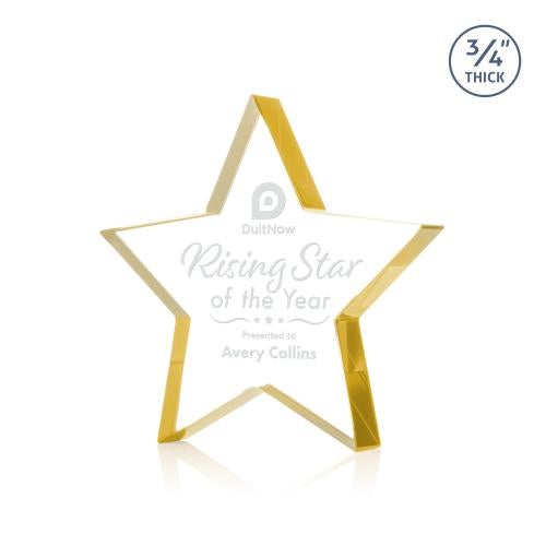 Awards and Plaques - Crystal Trophies - Esna Star Gold Crystal Trophy