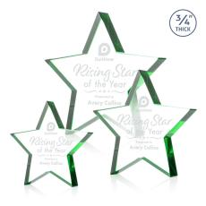 Esna Star Green Crystal Trophy - Crystal Star Trophies