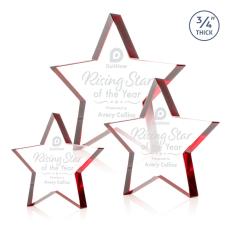 Esna Star Red Crystal Trophy - Crystal Trophies