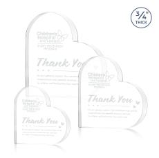 Davina Heart Clear Unique Crystal Trophy - Crystal Trophies