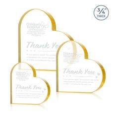 Davina Heart Gold Unique Crystal Trophy - Crystal Trophies