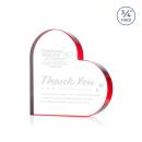 Davina Heart Red Unique Crystal Trophy