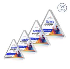 Arriaga Triangle Full Color Clear Pyramid Crystal Trophy - Crystal Trophies