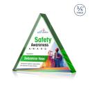 Arriaga Triangle Full Color Green Pyramid Crystal Trophy