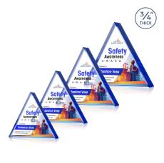 Arriaga Triangle Full Color Blue Pyramid Crystal Trophy - Crystal Trophies