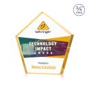 Belmar Steiner Full Color Gold Polygon Crystal Trophy