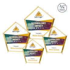 Belmar Steiner Full Color Gold Crystal Trophy - Crystal Trophies