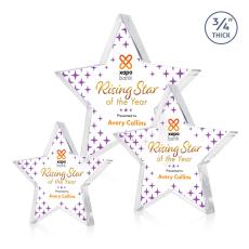 Esna Star Full Color Clear Crystal Trophy - Crystal Star Trophies