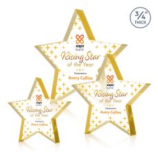 Esna Star Full Color Gold Crystal Trophy - Crystal Star Trophies