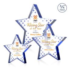 Esna Star Full Color Blue Crystal Trophy - Crystal Star Trophies