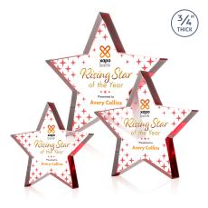 Esna Star Full Color Red Crystal Trophy - Trophies