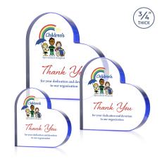 Davina Heart Full Color Blue Unique Crystal Trophy - Crystal Trophies