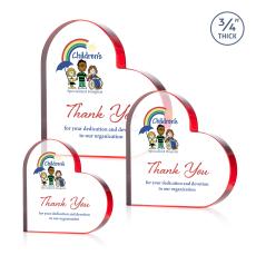 Davina Heart Full Color Red Unique Crystal Trophy - Crystal Trophies