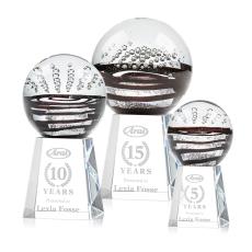 Cummins on Medium Crystal Base Clear Globe Glass Trophy - Glass Trophies