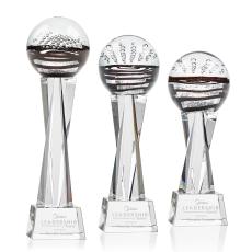 Cummins on Saldana Crystal Base Clear Globe Glass Trophy - Glass Trophies
