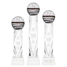 Cummins on Toscana Base Clear Globe Glass Trophy - Art Glass Trophies