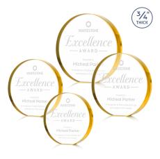 McMahon Gold Circle Crystal Trophy - Crystal Trophies