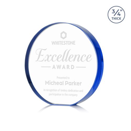 Awards and Plaques - Crystal Trophies - McMahon Blue Circle Crystal Trophy