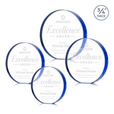 McMahon Blue Circle Crystal Trophy - Crystal Trophies