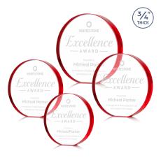 McMahon Red Circle Crystal Trophy - Crystal Trophies