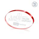 Barlow Oval Red Circle Crystal Trophy