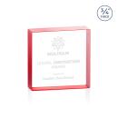 Upton Square Red Square / Cube Crystal Trophy