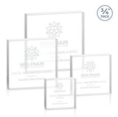 Upton Square Clear Square / Cube Crystal Trophy - Crystal Trophies