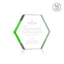 Gilford Hexagon Green Polygon Crystal Trophy