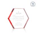Gilford Hexagon Red Polygon Crystal Trophy