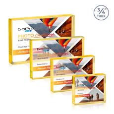 Kimble Full Color Paperweight - Gold - Employee Awards