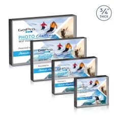 Kimble Full Color Paperweight - Black - Crystal Trophies