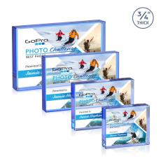 Kimble Full Color Paperweight - Blue - Employee Awards