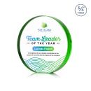 McMahon Full Color Green Circle Crystal Trophy