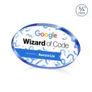 Barlow Oval Full Color Blue Circle Crystal Trophy