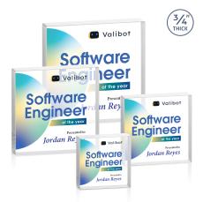 Upton Square Full Color Clear Square / Cube Crystal Trophy - Crystal Trophies